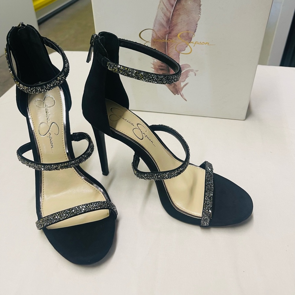 Jessica Simpson black dress heels